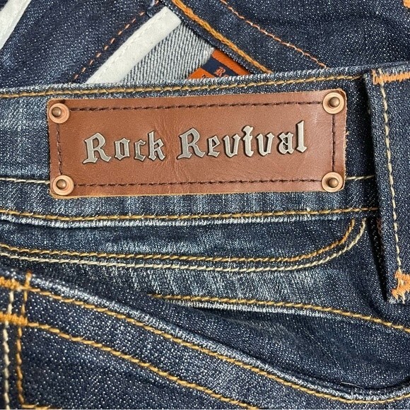 Rock Revival Jeans Chrissie Bootcut FDL Back Flap Pocket Dark Wash Denim Size 29 - Picture 10 of 14
